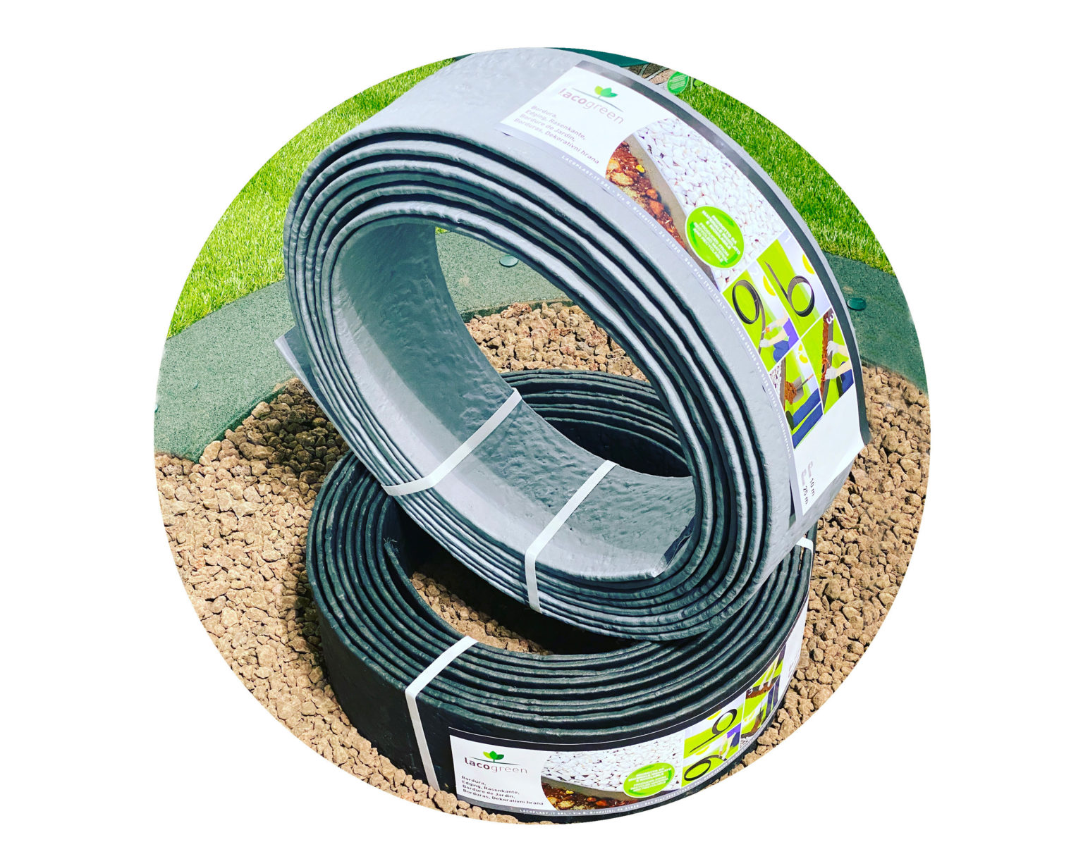 Bordura Per Aiuole Flessibile Da Giardino, Lunga 5 Metri E Alta 12 Cm, Con Picchetti Inclusi, Facile Da Installare E Adatta A Qualsiasi Forma